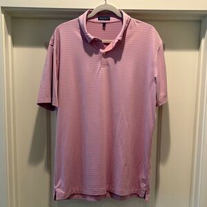 Peter Millar Men's Polo Pink Stripes size L